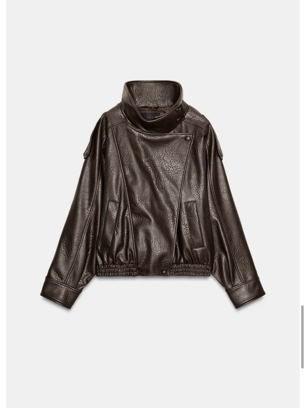 Viral ZARA Brown Women's Faux Leather Jacket - sized Medium (Like New)